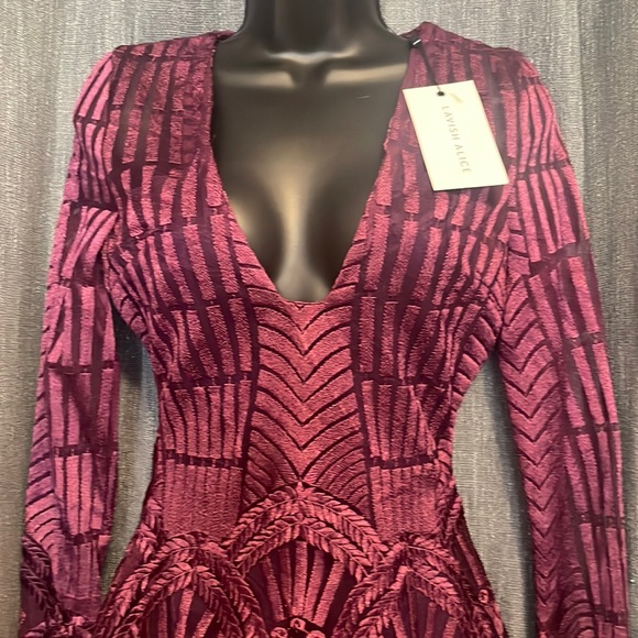 Lavish Alice lace long sleeved purple in color - Picture 2 of 14